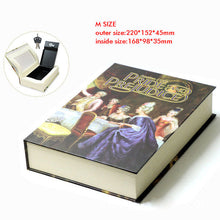 Load image into Gallery viewer, Book Safes Key Lock Type High Quality Secret Book Hidden Security Safe Box Metal Steel Simulation Classic Book Style Size M
